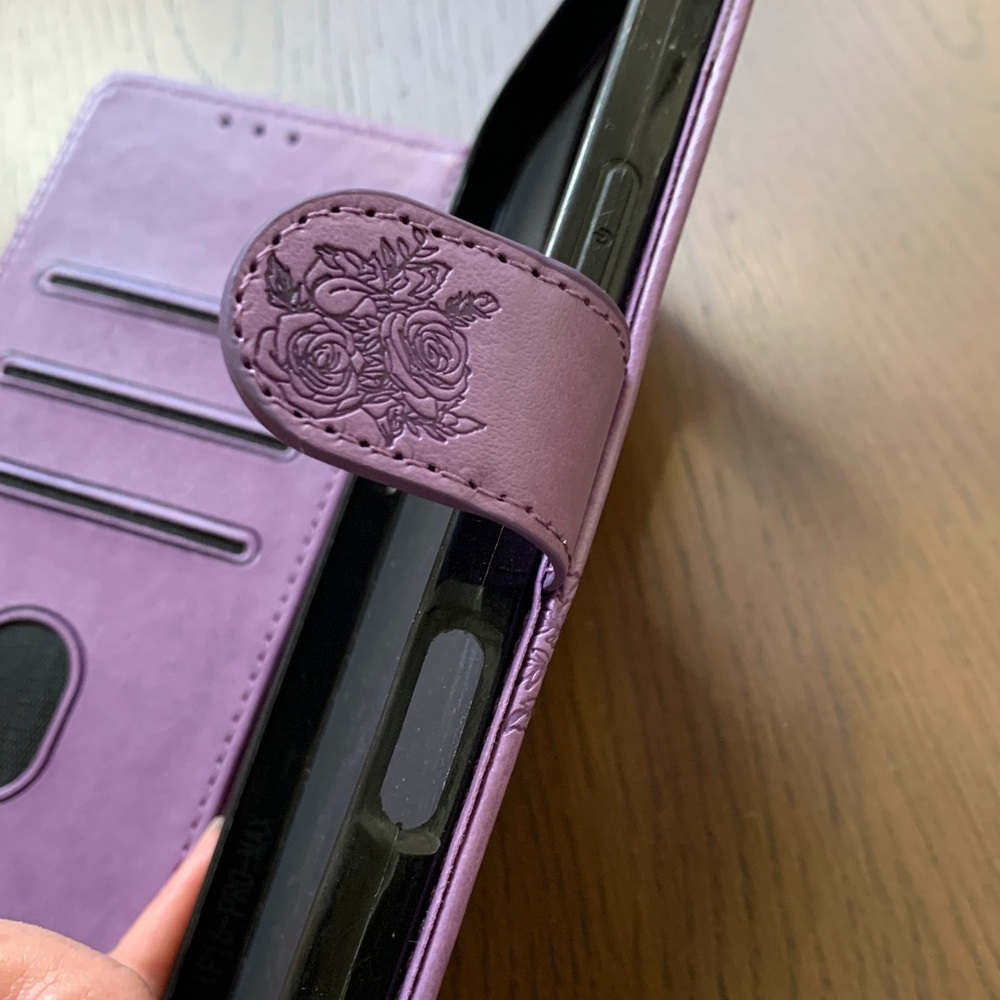 3/$15 NWOT Purple iPhone Wallet Case with Wrist Strap -fits iPhone 14 Pro Max - Picture 5 of 5